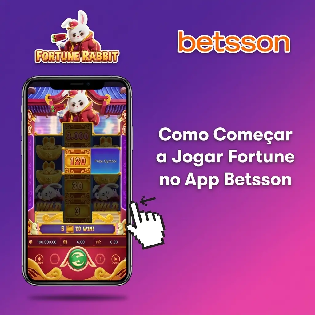 Passo a passo para jogar Fortune Rabbit no app Betsson: cadastro, depósito via Pix e acesso ao jogo